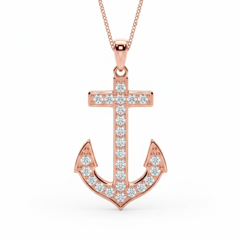 3/8 ctw Lab-Grown Diamond Necklace — Rose Gold