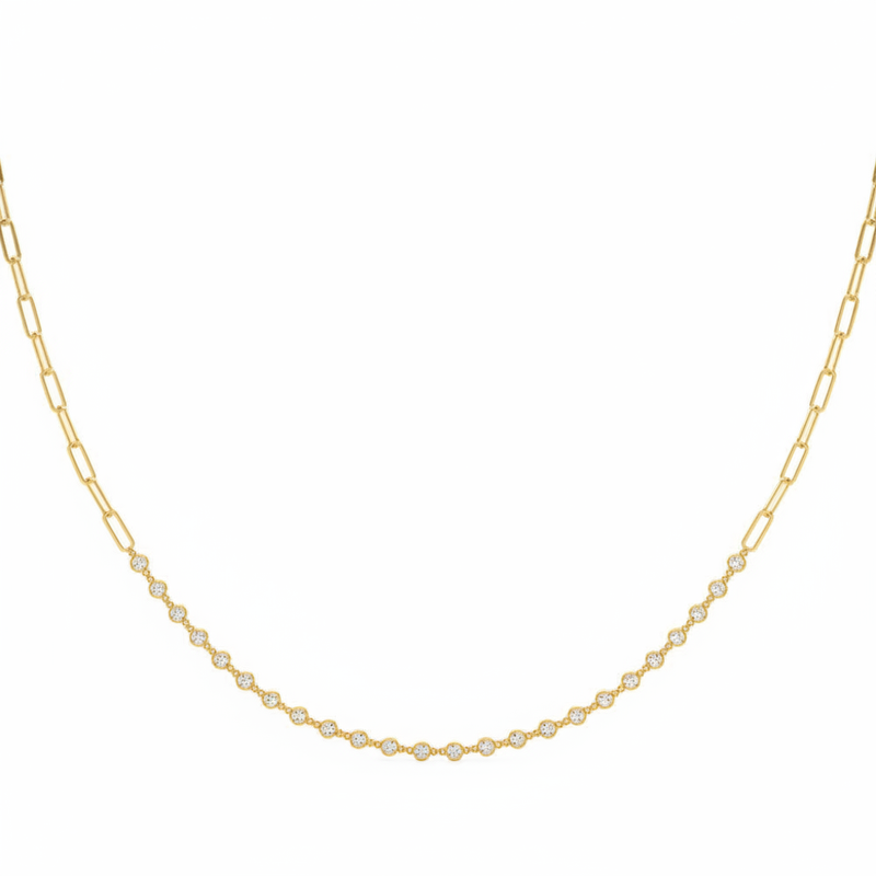 1 3/8 ctw Lab-Grown Diamond Necklace — Yellow Gold