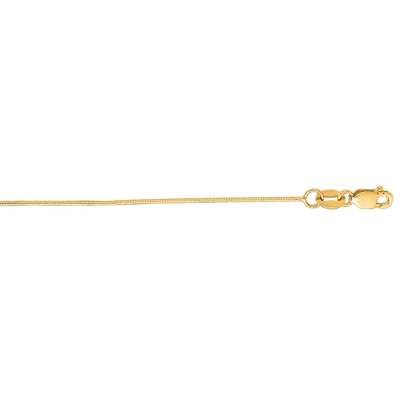 14K Gold .7mm Round Snake Chain 