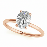 Oval Center Engagement Ring — 8X6 — Rose Gold