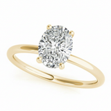 Oval Center Engagement Ring — 8X6 — Yellow Gold
