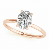 Oval Center Engagement Ring — 5 ct — Rose Gold