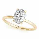 Oval Center Engagement Ring — 5 ct — Yellow Gold