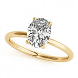 Oval Center Engagement Ring — 5 ct — Yellow Gold