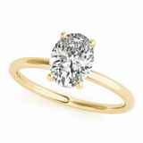 Oval Center Engagement Ring — 5 ct — Yellow Gold