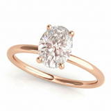 Oval Cut Center Engagement Ring — Rose Gold