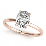 Oval Cut Center Engagement Ring — Rose Gold