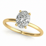 Oval Cut Center Engagement Ring — Yellow Gold