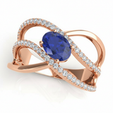 1 1/4 ctw Oval Fashion Ring — Rose Gold