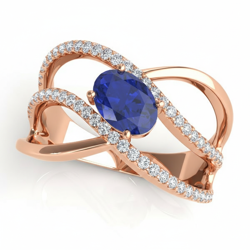 1 1/4 ctw Oval Fashion Ring — Rose Gold