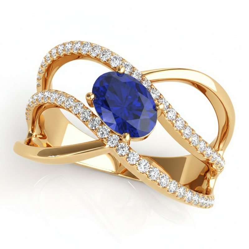 1 1/4 ctw Oval Fashion Ring — Yellow Gold