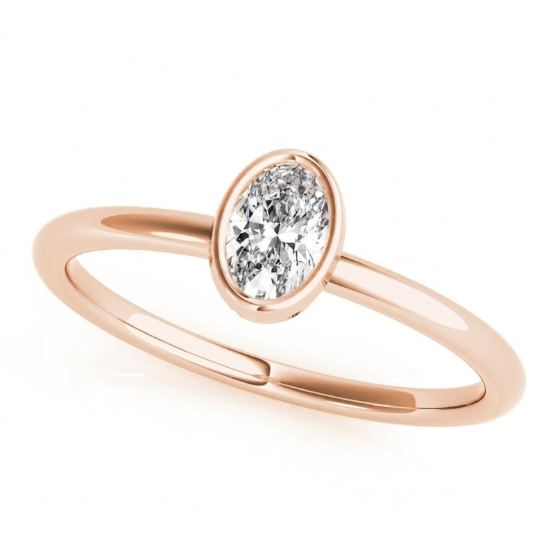 1/4 ctw Oval Solitaire Stackable — Rose Gold