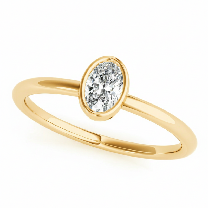 1/4 ctw Oval Solitaire Stackable — Yellow Gold