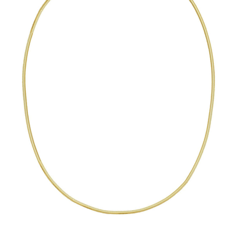 14K Gold 2mm Oval Snake Chain