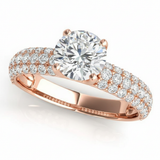 Pavé Engagement Ring (50271-E) — Rose Gold