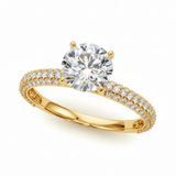 Pave Engagement Ring — Yellow Gold