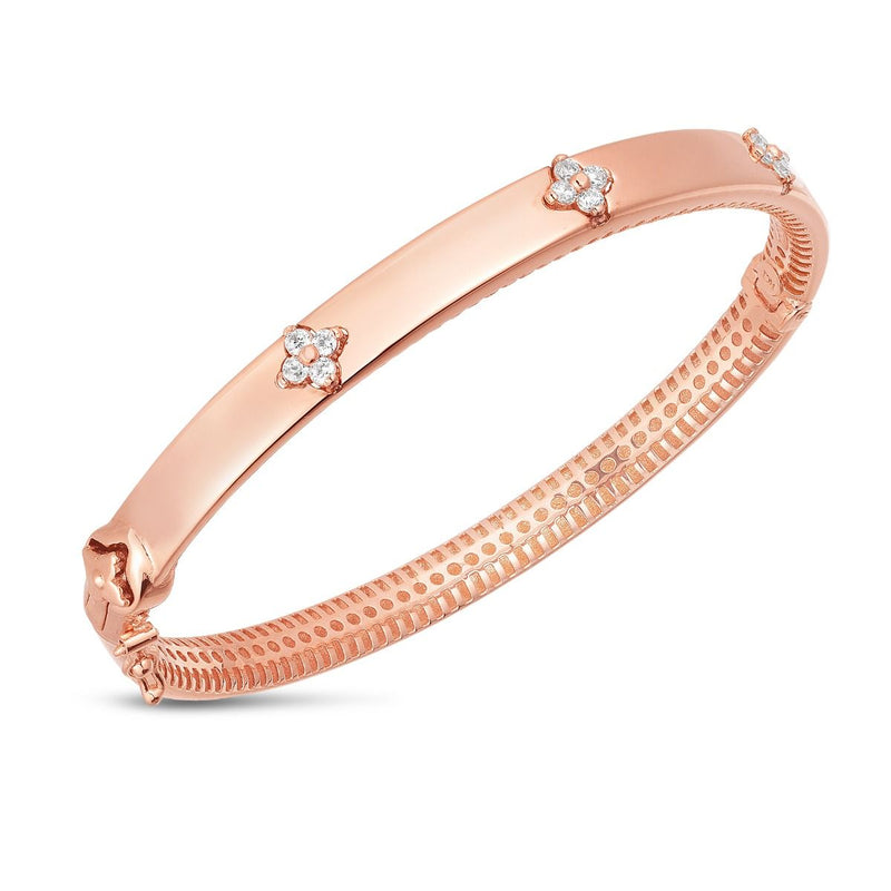 14K Trilogy Diamond Bangle