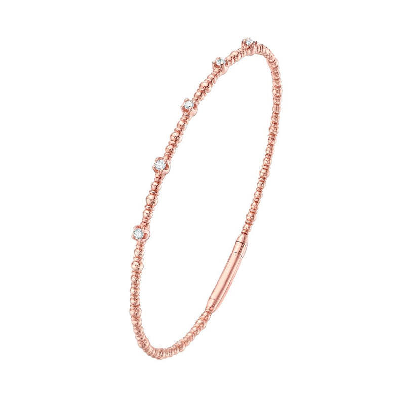14K .15ct Diamond Beaded Bracelet