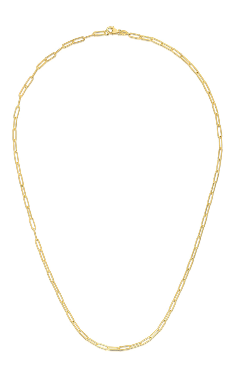 10K Gold 2.5mm Paperclip Chain 
