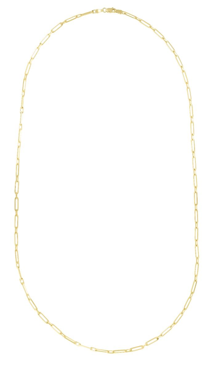 14K Alternating 2.8mm Paperclip Link Chain