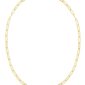 14K 4mm Paperclip Chain