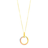 14K Gold Interlocking Rings Necklace