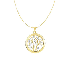 14K Gold Tree of Life Circle Necklace