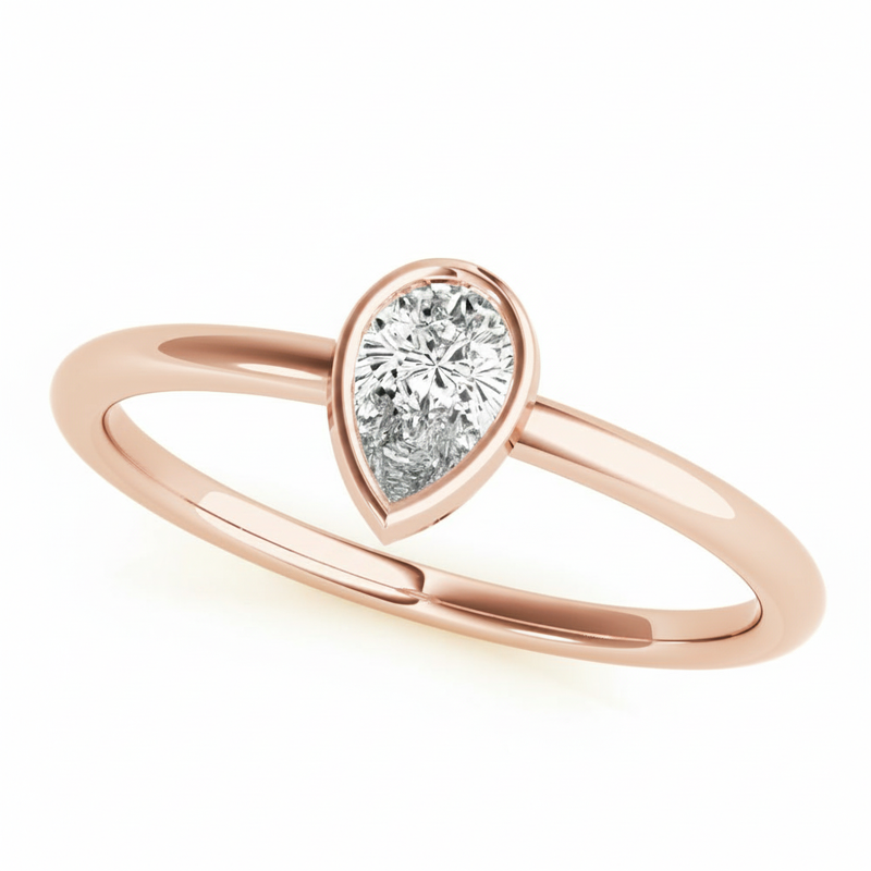 1/4 ctw Pear Solitaire Stackable — Rose Gold