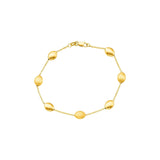 14K Gold Satin Pebble Strand Chain
