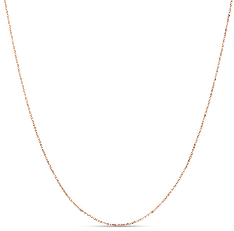 14K Gold 0.87mm Double Extendable Diamond Cut Cable Chain