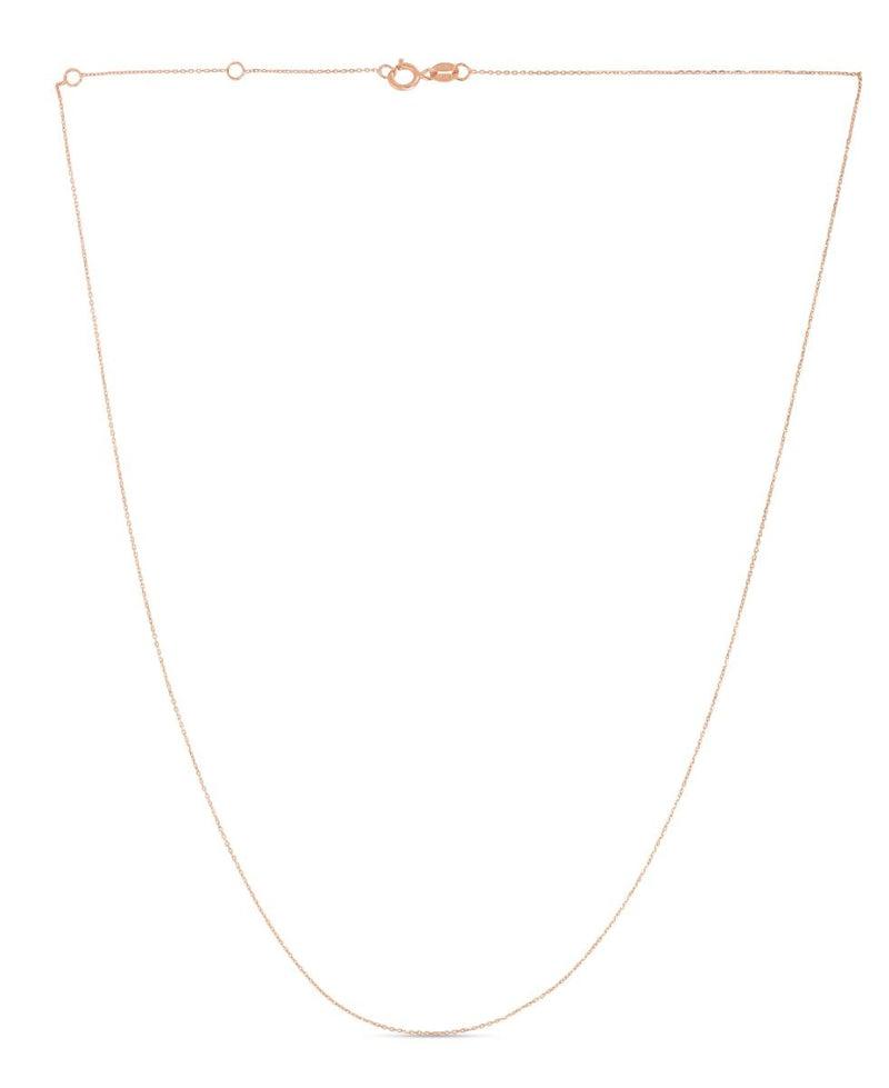 14K Gold 0.8mm Extendable Classic Cable Chain