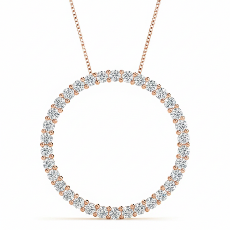 1/2 ctw Pendants Circle — Rose Gold