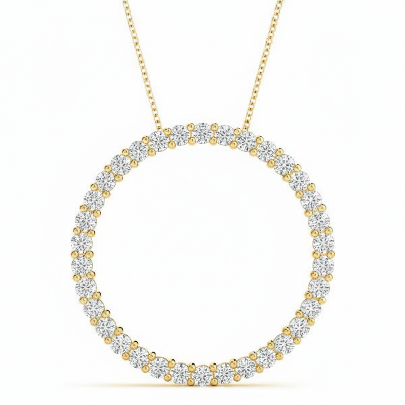 1/2 ctw Pendants Circle — Yellow Gold