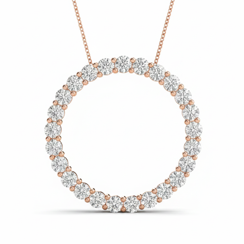 1 1/2 ctw Pendants Circle — Rose Gold