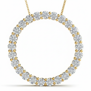 1 1/2 ctw Pendants Circle — Yellow Gold