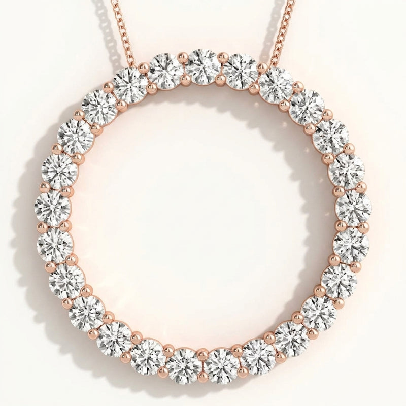 1 1/2 ctw Pendants Circle — Rose Gold
