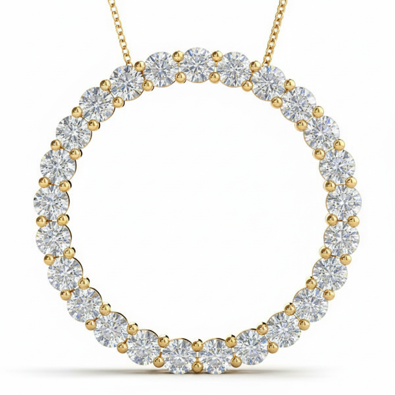 1 1/2 ctw Pendants Circle — Yellow Gold