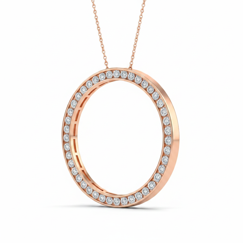 1/2 ctw Pendants Circle — Rose Gold