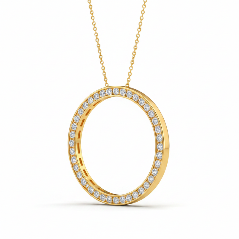 1/2 ctw Pendants Circle — Yellow Gold
