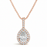 1/2 ctw Pendants Halo — Rose Gold