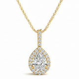 1/2 ctw Pendants Halo — Yellow Gold