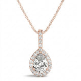 1/2 ctw Pendants Halo — Rose Gold
