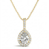 1/2 ctw Pendants Halo — Yellow Gold