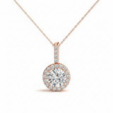 7/8 ctw Pendants Halo — Rose Gold