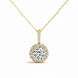 7/8 ctw Pendants Halo — Yellow Gold