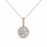 1 ctw Pendants Halo — Rose Gold