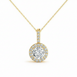 1 ctw Pendants Halo — Yellow Gold