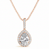 1/2 ctw Pendants Halo — Rose Gold