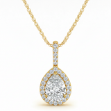 1/2 ctw Pendants Halo — Yellow Gold