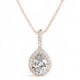 1/2 ctw Pendants Halo — Rose Gold